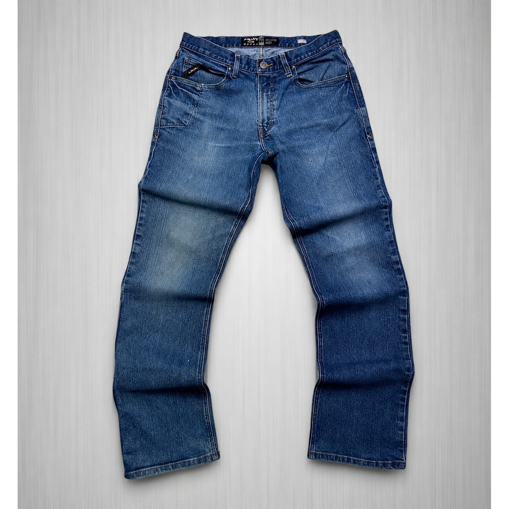 Ariat Rebar M4 Relaxed Boot Jeans Men's 33x36  Blue Workwear Durable Denim Pant